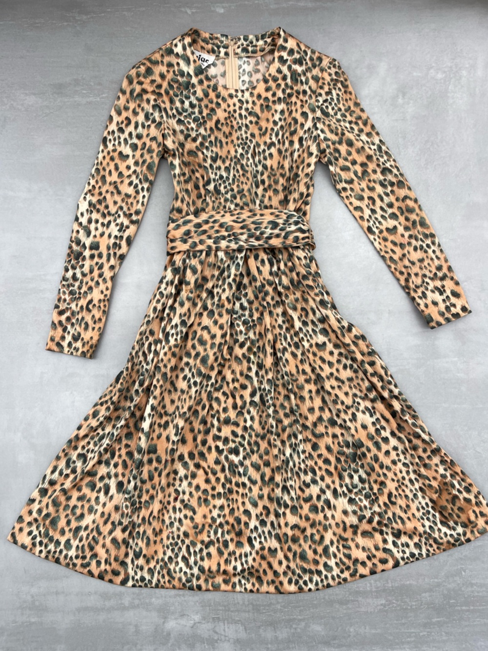 Vintage VTG Anjac Fashions Leopard Midi Dress